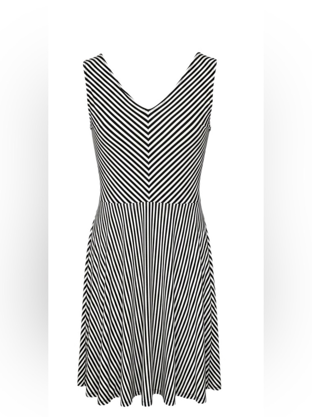 Cynthia Rowley Black & Tan Striped Midi Skater Dress
